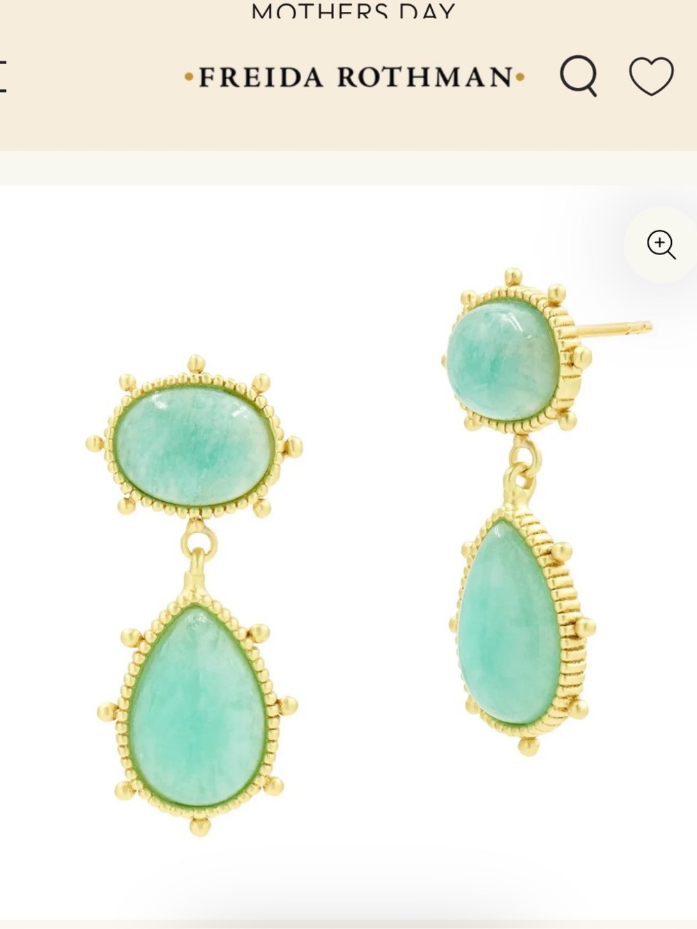 Gorgeous Freida ROTHMAN Amazonite Coastal Stud Earrings. Brand New
